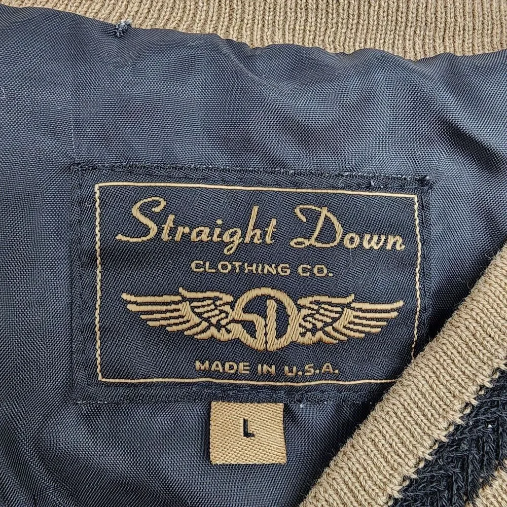 Straight Down Men's Black‎ Beige Sleeveless Golf Sweater  Size L Made USA